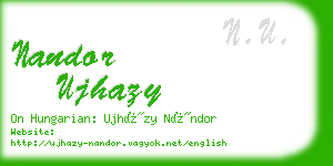 nandor ujhazy business card